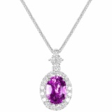 14k Gold 1.26 Ctw Natural Sapphire & Diamond Pendant( Without Chain )