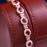 14k Gold 3.16 Ctw Natural Ruby & Diamond Bracelet