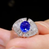 14k Gold 2.03 Ctw Natural Sapphire & Diamond Ring