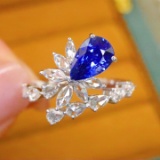 14k Gold 1.74 Ctw Natural Sapphire & Diamond Ring