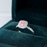 14k Gold 0.63 Ctw Natural Pink Diamond & Diamond Ring