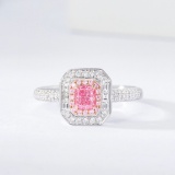Gia Certified 14k Gold 0.71 Ctw Natural Pink Diamond & Diamond Ring