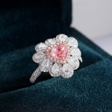 Gia Certified 14k Gold 2.19 Ctw Natural Pink Diamond & Diamond Ring