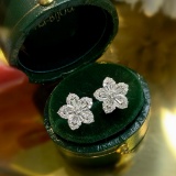 14k Gold 0.4 Ct Natural H Diamond Earrings