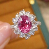 14k Gold 3.00 Ctw Natural Sapphire & Diamond Ring/pendant( Without Chain )