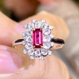 14k Gold 0.77 Ctw Natural Ruby & Diamond Ring