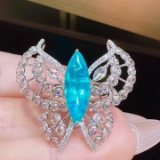 14k Gold 3.33 Ct Natural Paraiba Tourmaline & Diamond Ring