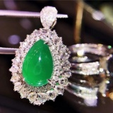 14k Gold 5.81 Ct Vivid Green Natural Emerald & Diamond Ring/pendant( Without Chain )