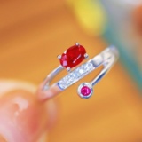 14k Gold 0.45 Ctw Natural Ruby & Ruby Ring