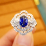 14k Gold 1.80 Ctw Natural Sapphire & Diamond Ring