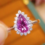 14k Gold 1.44 Ctw Natural Sapphire & Diamond Ring