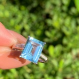 14k Gold 2.9 Ct Natural Aquamarine & Diamond Ring