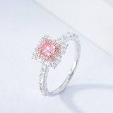 Gia Certified 14k Gold 0.93 Ctw Natural Pink Diamond & Diamond Ring