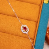 14k Gold 0.58 Ctw Natural Ruby & Diamond Bracelet