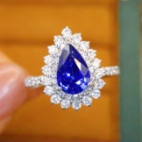 14k Gold 1.61 Ctw Natural Sapphire & Diamond Ring