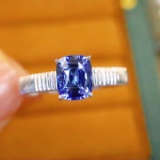 14k Gold 1.54 Ctw Natural Sapphire & Diamond Ring