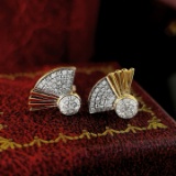 14k Gold 0.28 Ct Natural H Diamond Earrings