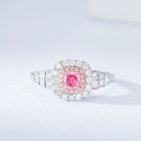 Gia Certified 14k Gold 0.72 Ctw Natural Pink Diamond & Diamond Ring