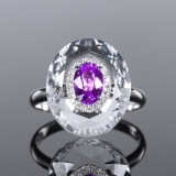 14k Gold 0.94 Ctw Natural Sapphire & Diamond Ring