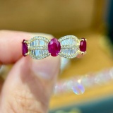 14k Gold 2.11 Ctw Natural Ruby & Diamond Ring