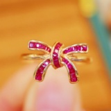 14k Gold 0.7 Ct Natural Ruby Ring