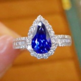 14k Gold 1.84 Ctw Natural Sapphire & Diamond Ring
