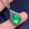 14k Gold 4.75 Ctw Natural Emerald & Diamond Pendant