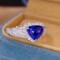 14k Gold 2.32 Ctw Vivid Blue Natural Sapphire & Diamond Ring