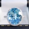 14k Gold 7.88 Ctw Natural Aquamarine & Diamond Ring