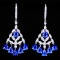14k Gold 5.64 Ctw Natural Sapphire & Diamond Earrings