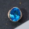14k Gold 16.52 Ctw Natural Topaz & Diamond Ring