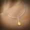 14k Gold 0.76 Ctw Natural Yellow Diamond & Diamond Necklace