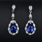 14k Gold 2.22 Ctw Natural Sapphire & Diamond Earrings