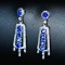 14k Gold 1.67 Ctw Vivid Blue Natural Sapphire & Diamond Earrings