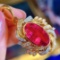 14k Gold 7.55 Ct Natural Tourmaline & Diamond Brooch/pendant