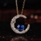 14k Gold 0.52 Ctw Natural Sapphire & Diamond Pendant
