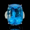 14k Gold 26 Ct Natural Topaz & Diamond Ring