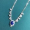 14k Gold 3.20 Ctw Natural Sapphire & Diamond Necklace