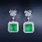 14k Gold 4.92 Ctw Vivid Green Natural Emerald & Diamond Earrings
