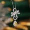14k Gold 0.66 Ctw Natural Yellow Diamond & Diamond Necklace