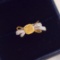 14k Gold 0.47 Ct Natural Yellow Diamond & Diamond Ring