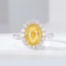 14k Gold 2.00 Ctw Natural Yellow Diamond & Diamond Ring