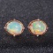 14k Gold 3.46 Ctw Natural Opal & Diamond Earrings