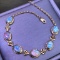 14k Gold 6.82 Ct Natural Opal & Diamond Bracelet