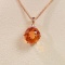 14k Gold 4.59 Ct Natural Citrine & Diamond Pendant