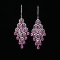 14k Gold 8.86 Ctw Natural Padparadscha Sapphire & Diamond Earrings