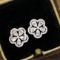14k Gold 0.34 Ct Natural H Diamond & Flowers Earrings