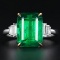 14k Gold 5.10 Ctw Natural Emerald & Diamond Ring