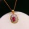 14k Gold 0.52 Ct Vivid Red Natural Ruby Pendant