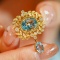 14k Gold 3.15 Ct Natural Aquamarine & Diamond Brooch/pendant